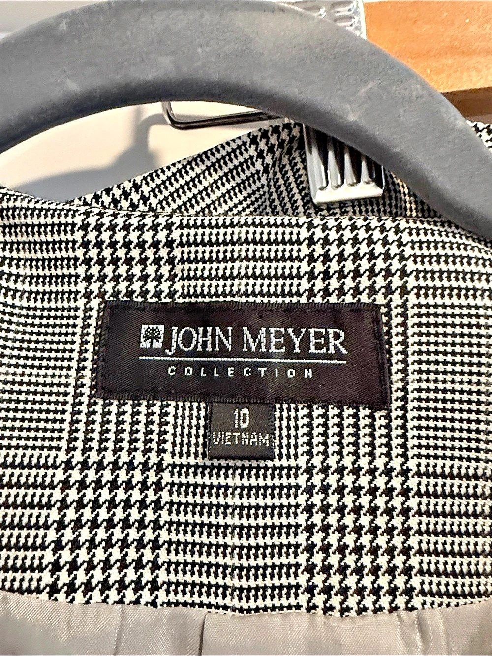 John Meyer Collection Houndstooth Suit Set in Gray & White Size 10 - Picture 6 of 7